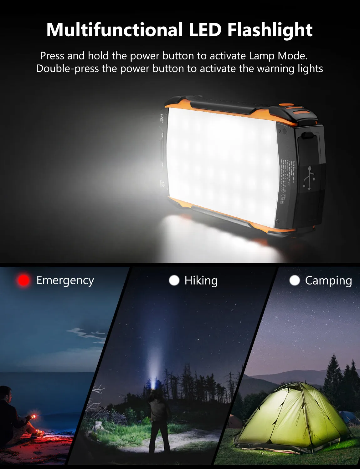 NexiGo E21 powerbank 20000 mAh op zonne-energie