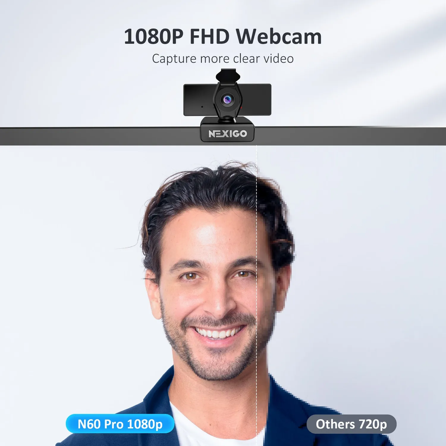 NexiGo 1080P webcam met vervormingsvrije lens