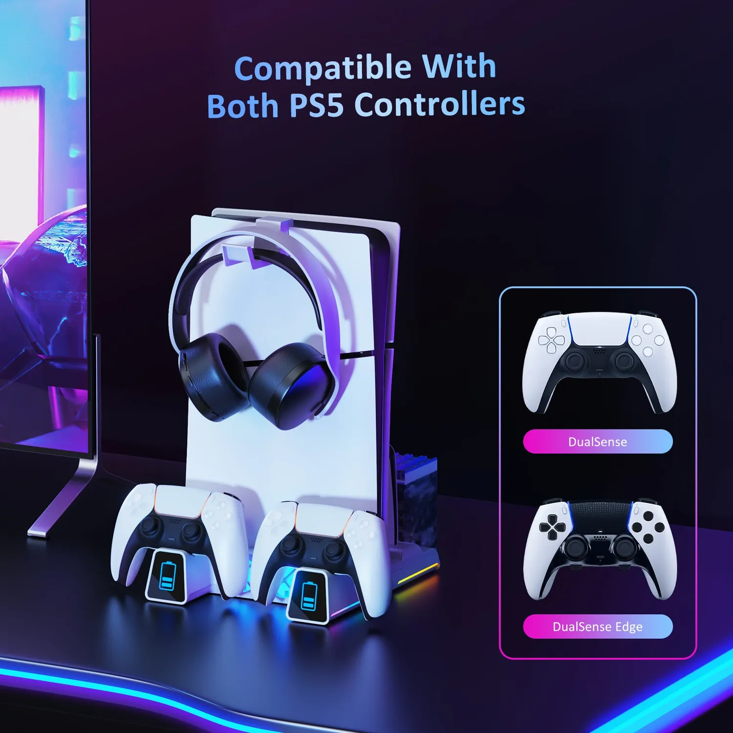 NexiGo PS5 Slim koelstandaard RGB lader