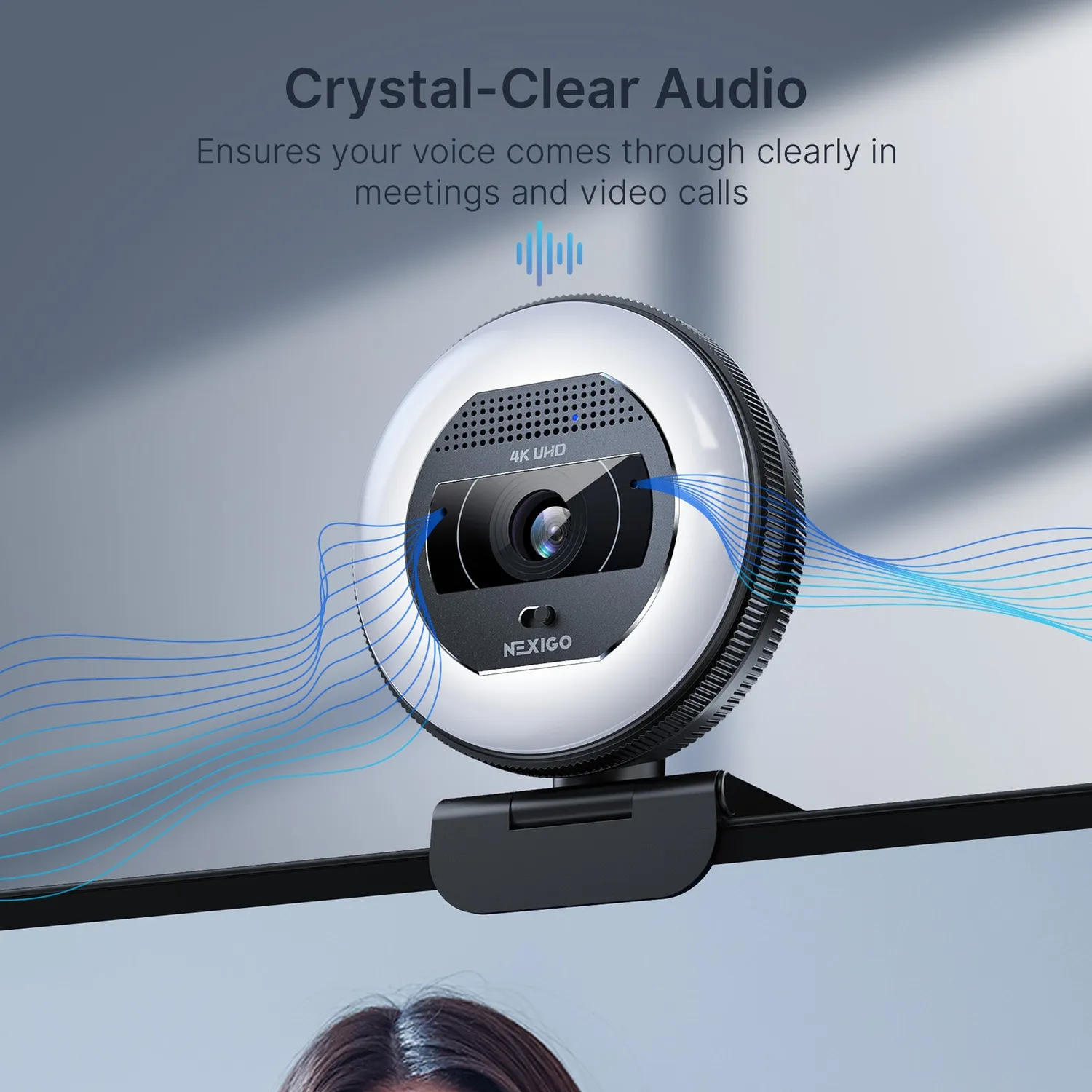 NexiGo N930E Pro 4K webcam met ring light