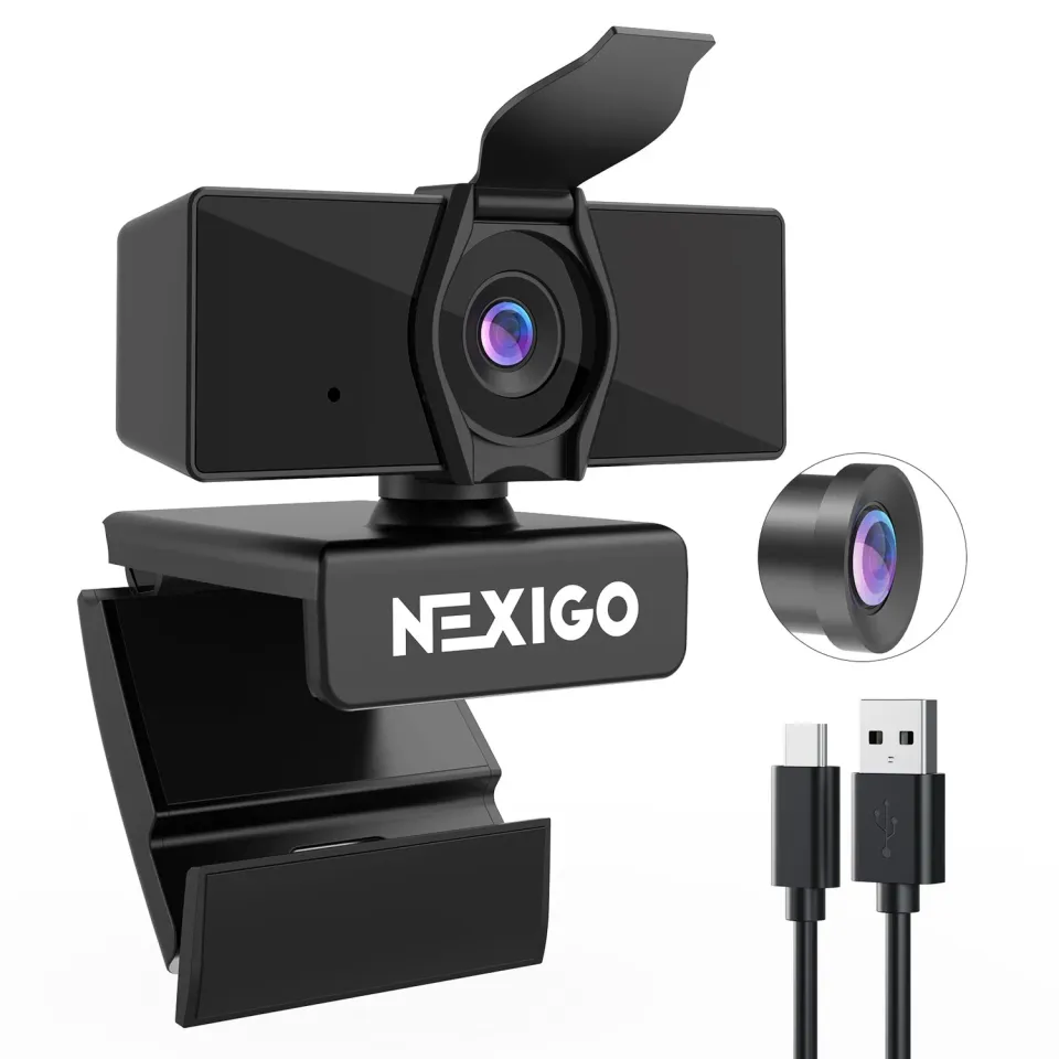 NexiGo 1080P webcam met vervormingsvrije lens