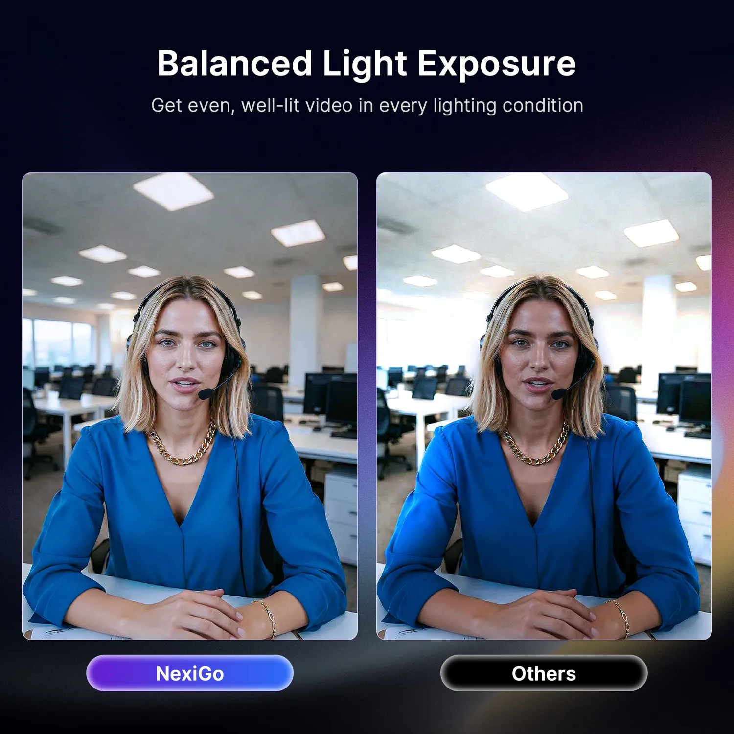 NexiGo N960E Plus 4K webcam ringlight afstandsbediening