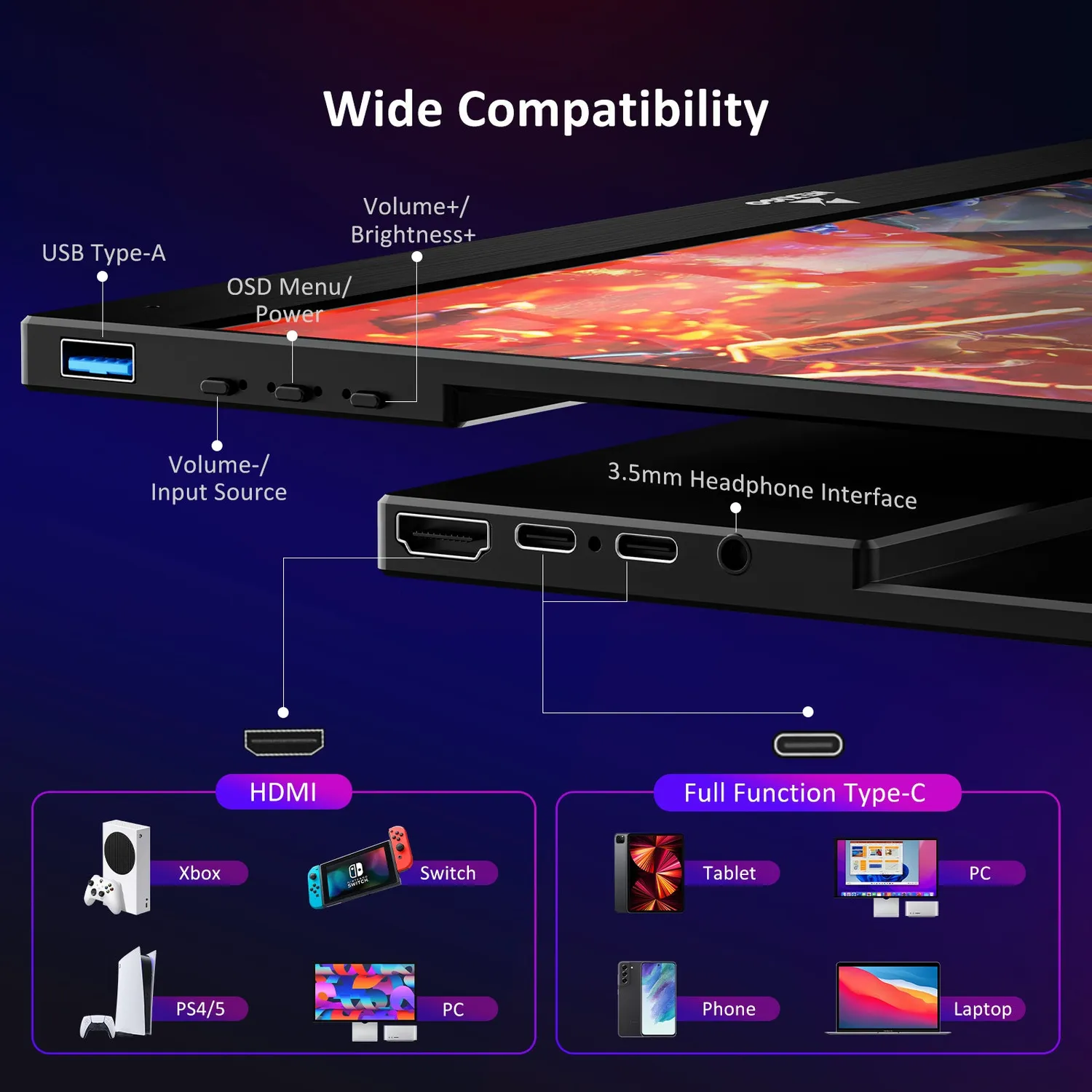 NexiGo NG17FG 17,3 Inch Portable Monitor 144Hz Full HD