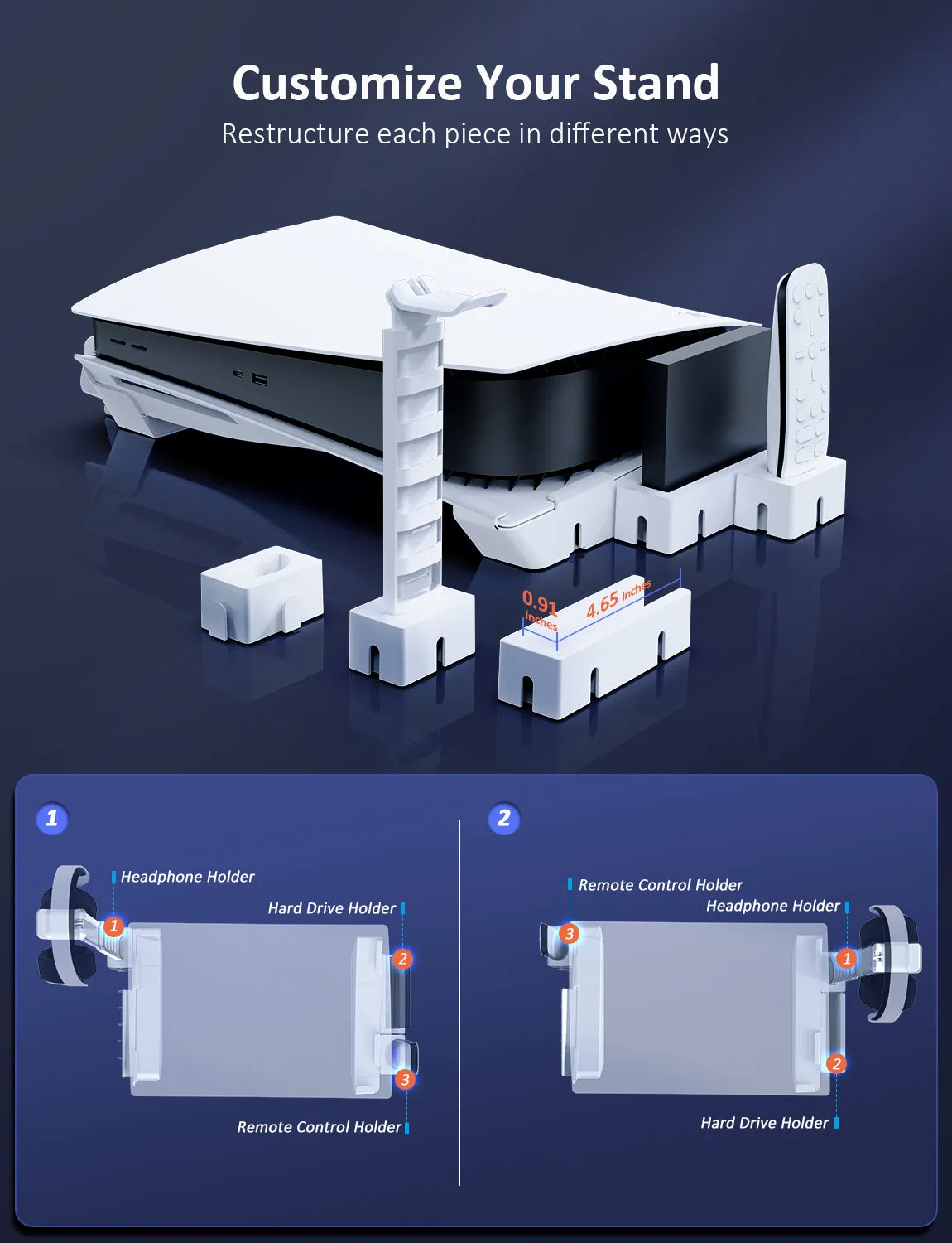 NexiGo PS5 horizontale standaard modulair systeem
