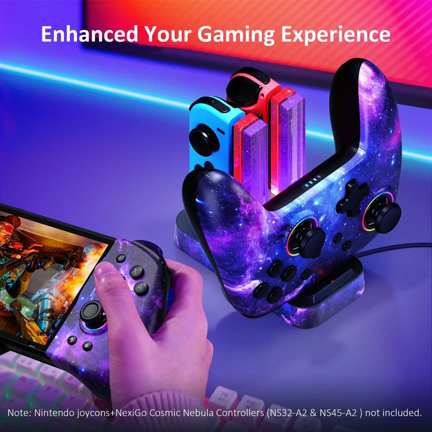 NexiGo Enhanced laadstation voor Joy-Con en Pro Controller