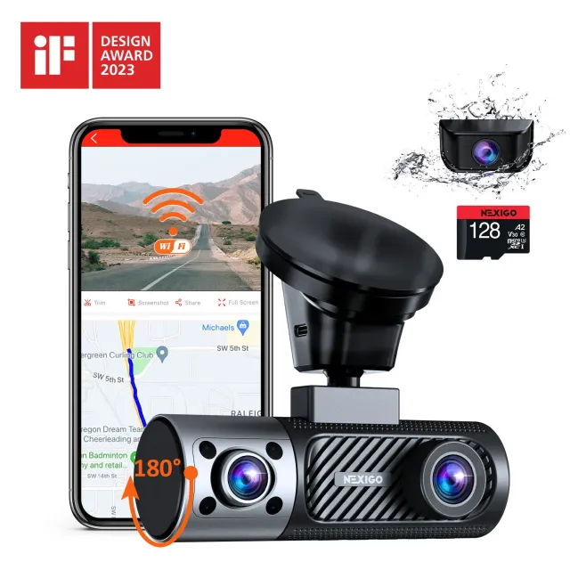 NexiGo D621 dashcam 3-kanaals 2K nachtzicht