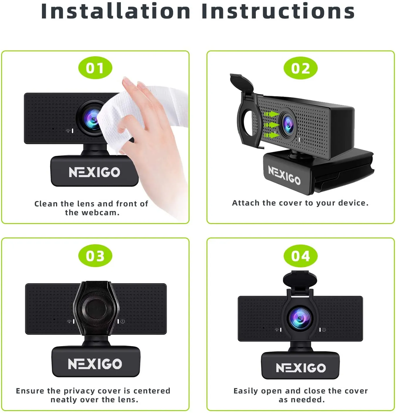 NexiGo Webcam Privacy Shutter voor N60/N660 zwart 2 stuks