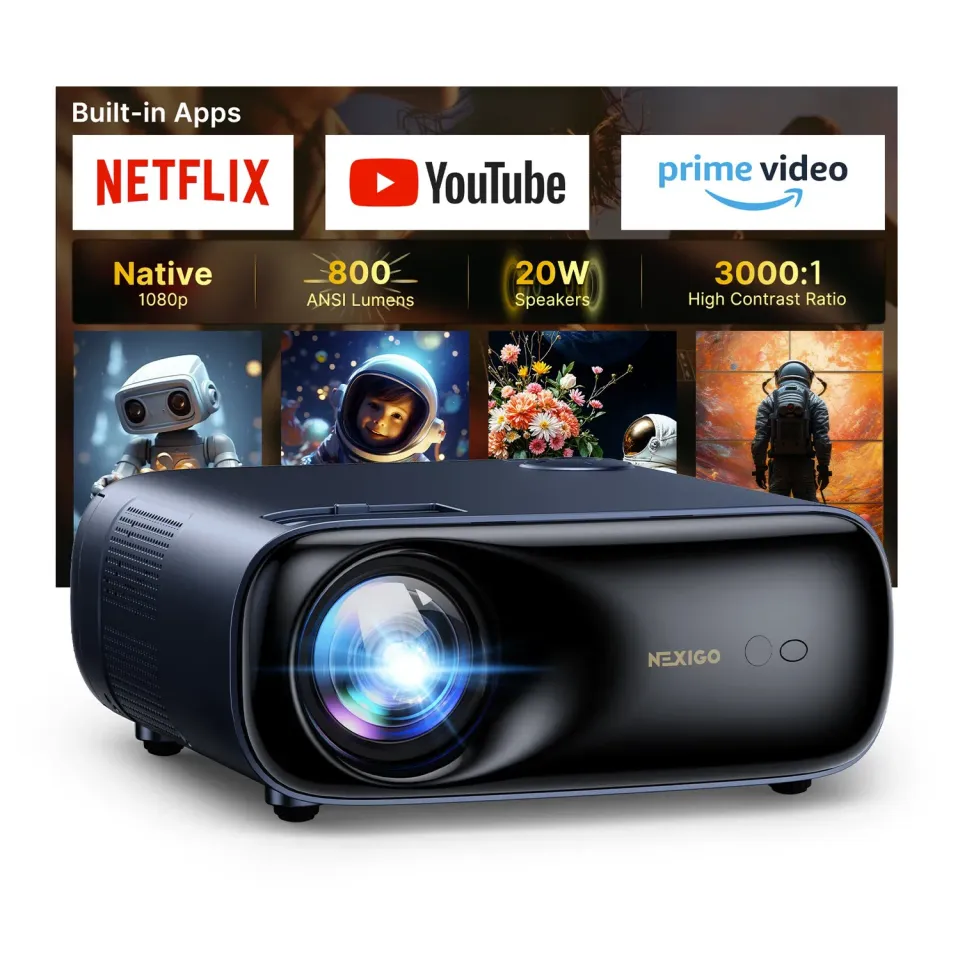 NexiGo PJ40 Ultra Beamer 300 Inch met Netflix 20W