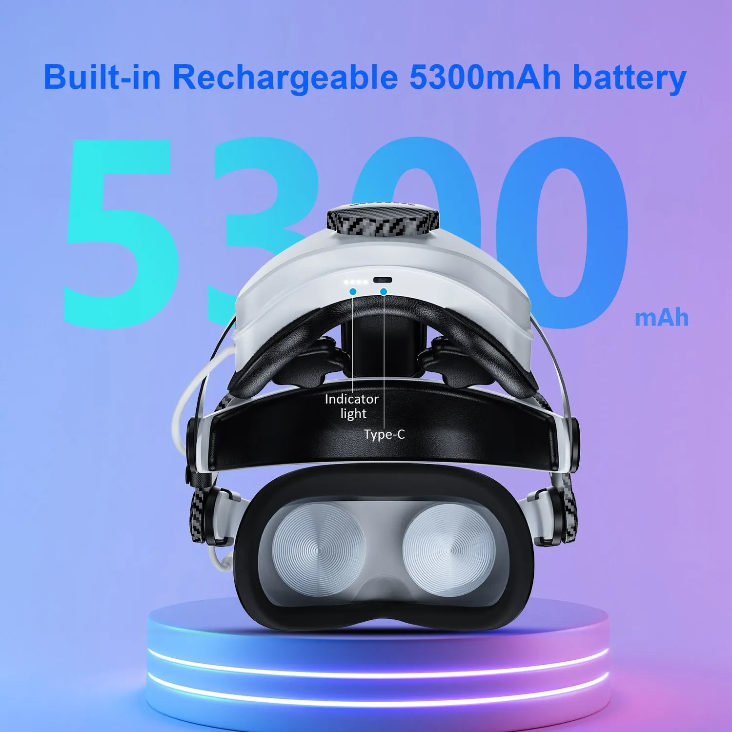 NexiGo S32 Head Strap hoofdband met 5300 mAh batterij