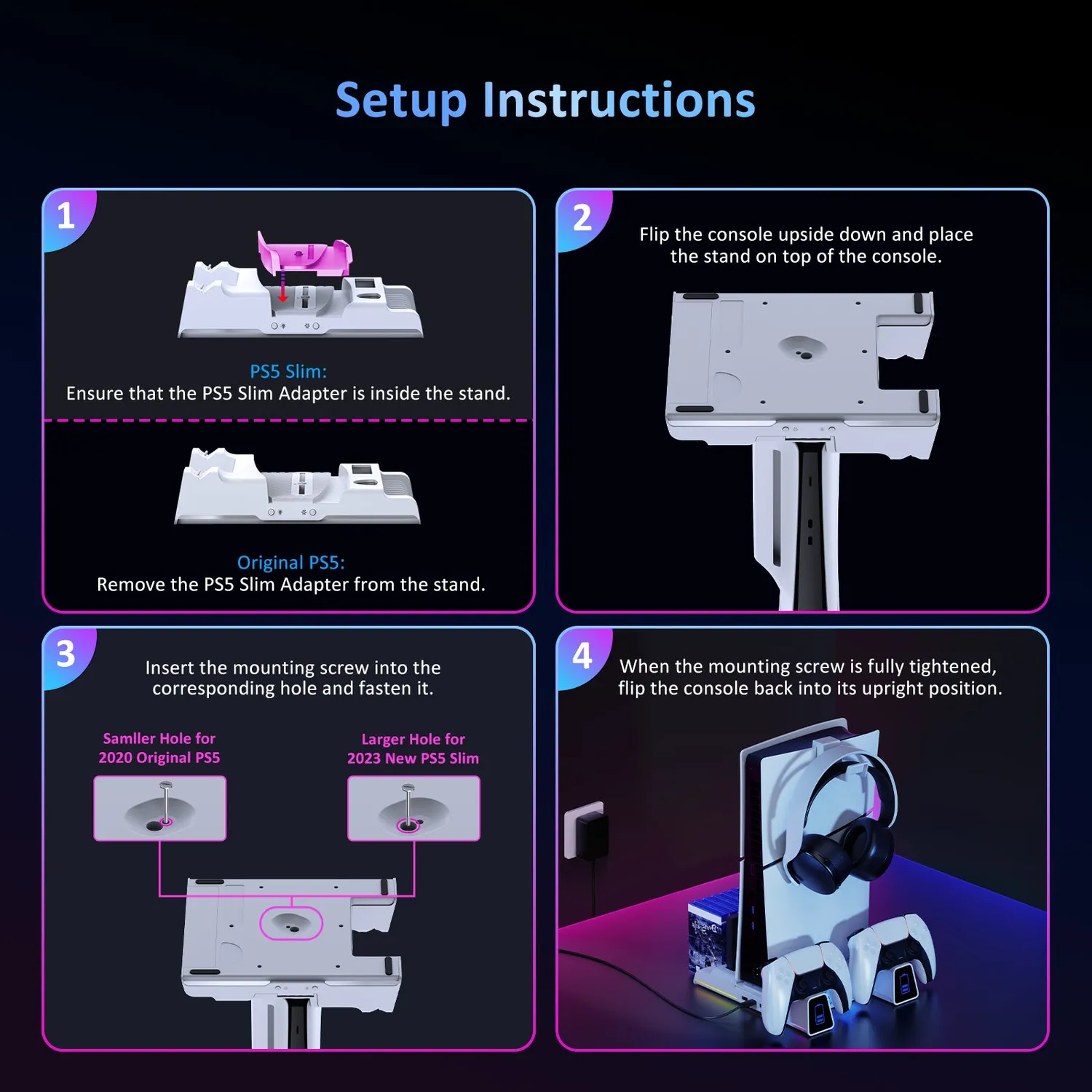 NexiGo PS5 Slim koelstandaard RGB lader