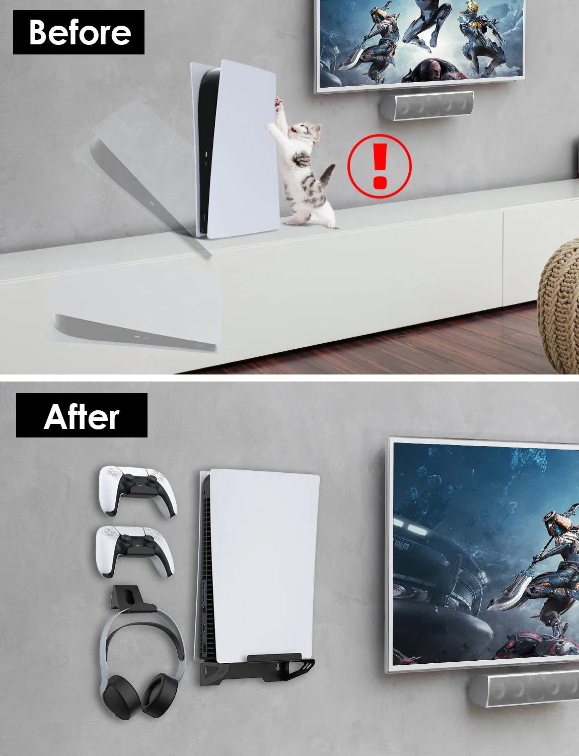 NexiGo Wall Mount Set voor PS5 wandbeugel