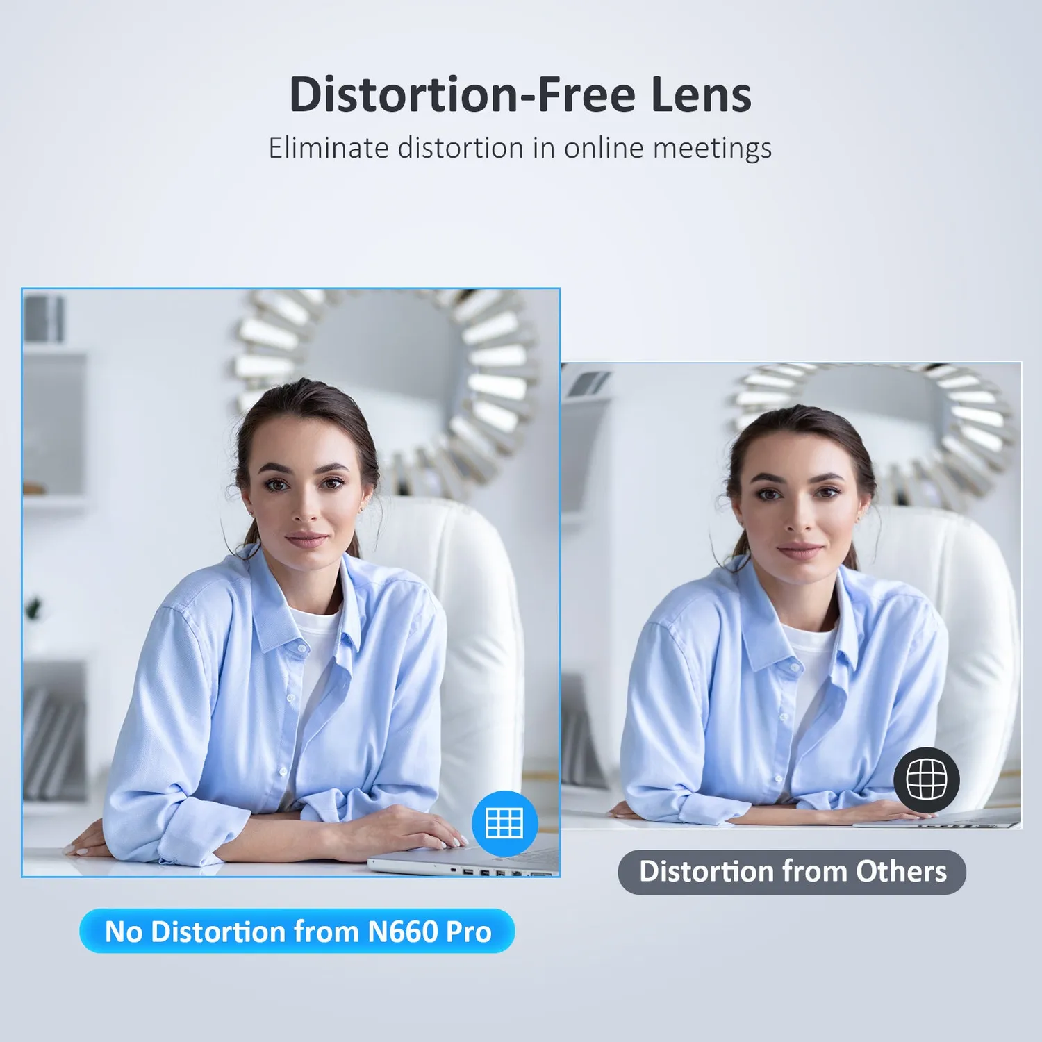 NexiGo 1080P webcam met vervormingsvrije lens