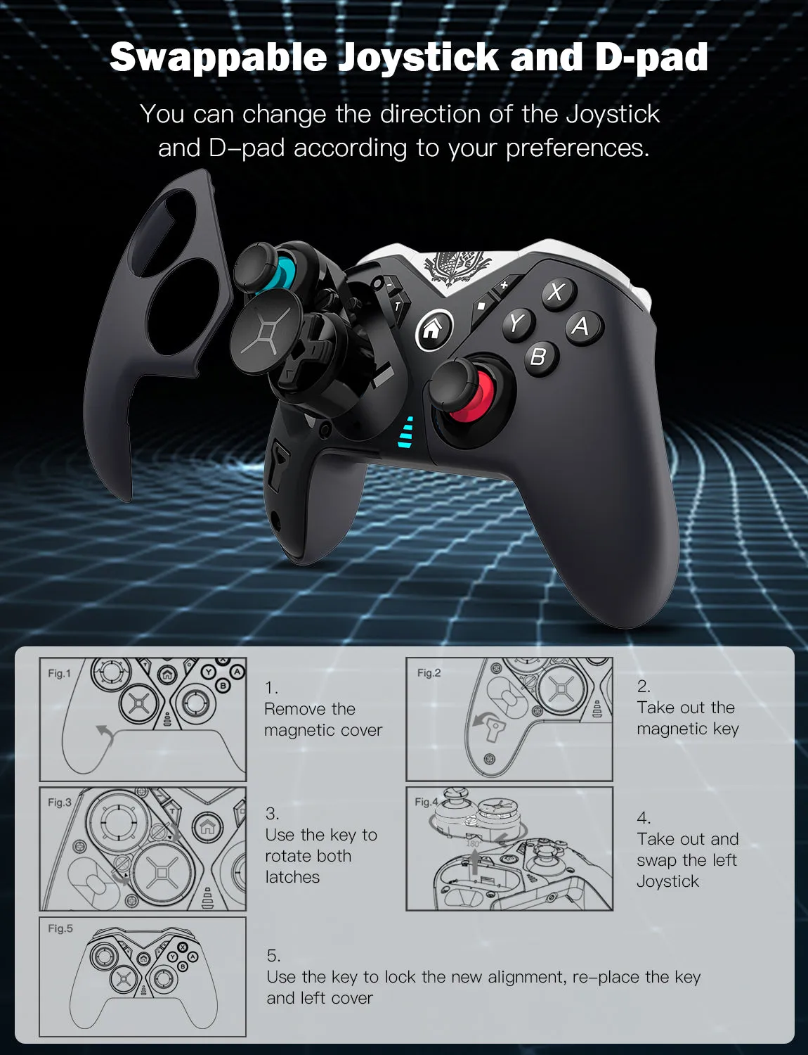 NexiGo NS90 Elite Switch controller zwart