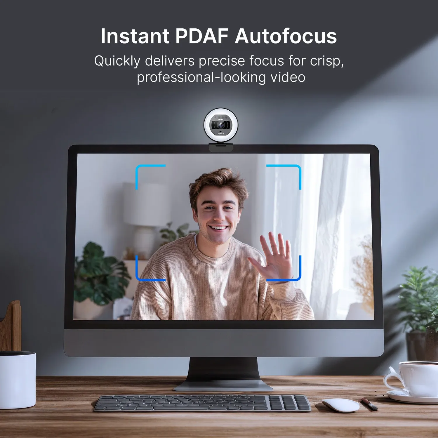 NexiGo N930E Pro 4K webcam met ring light