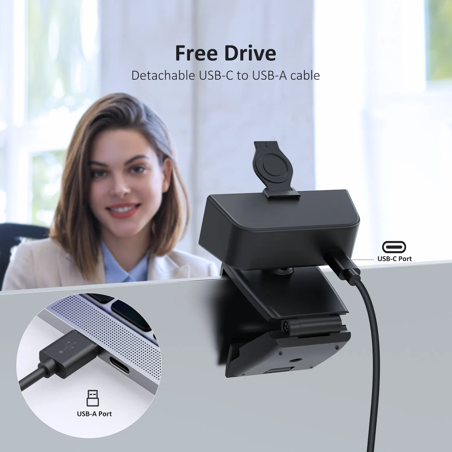 NexiGo 1080P webcam met vervormingsvrije lens