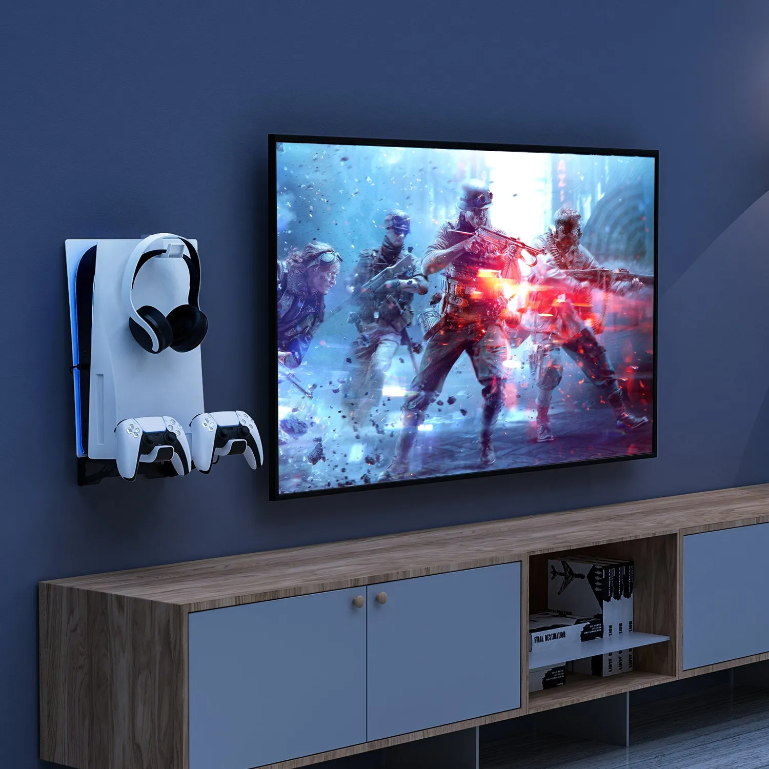 NexiGo Wall Mount met controlleroplader voor PS5 Disc & Digital