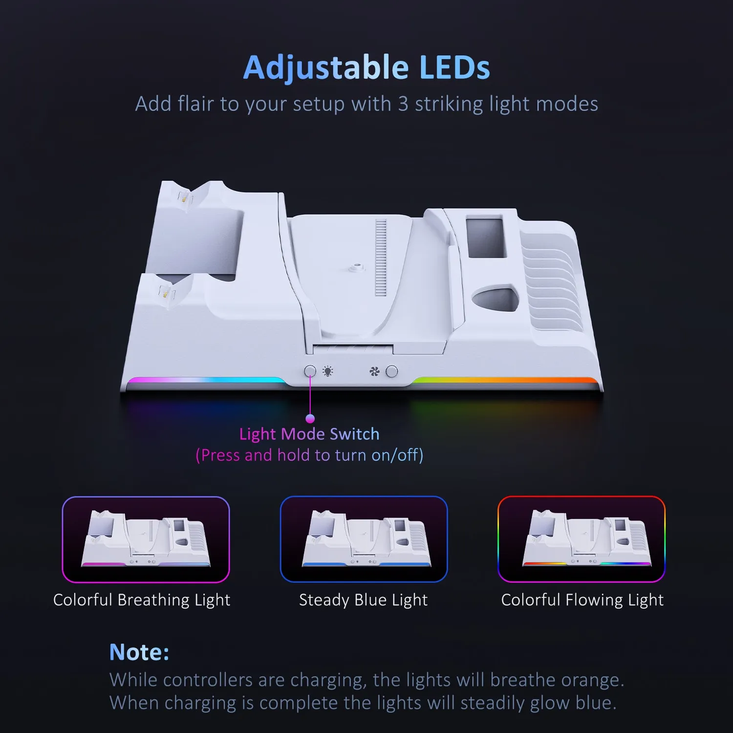 NexiGo PS5 Slim koelstandaard RGB lader