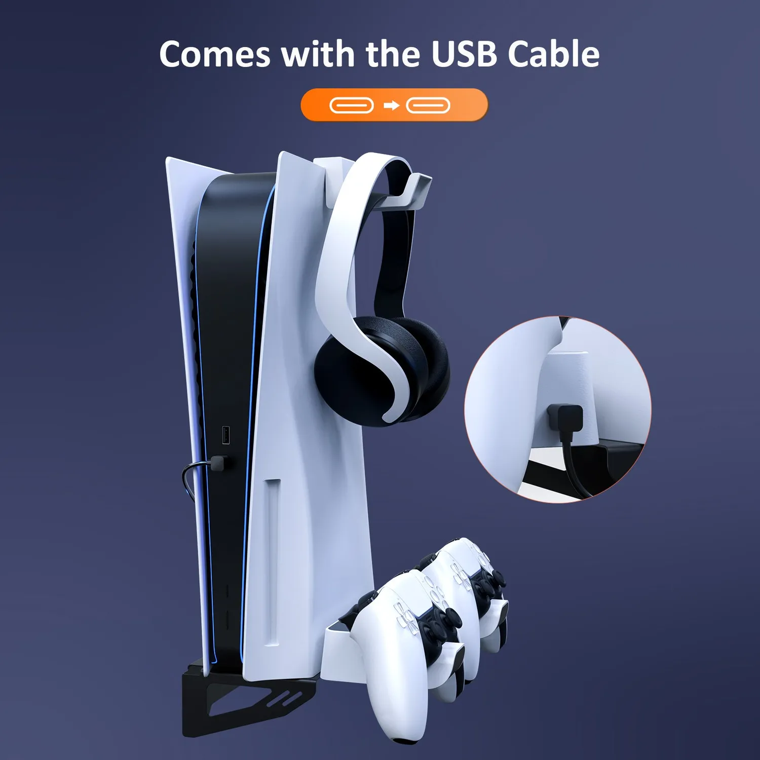 NexiGo Wall Mount met controlleroplader voor PS5 Disc & Digital