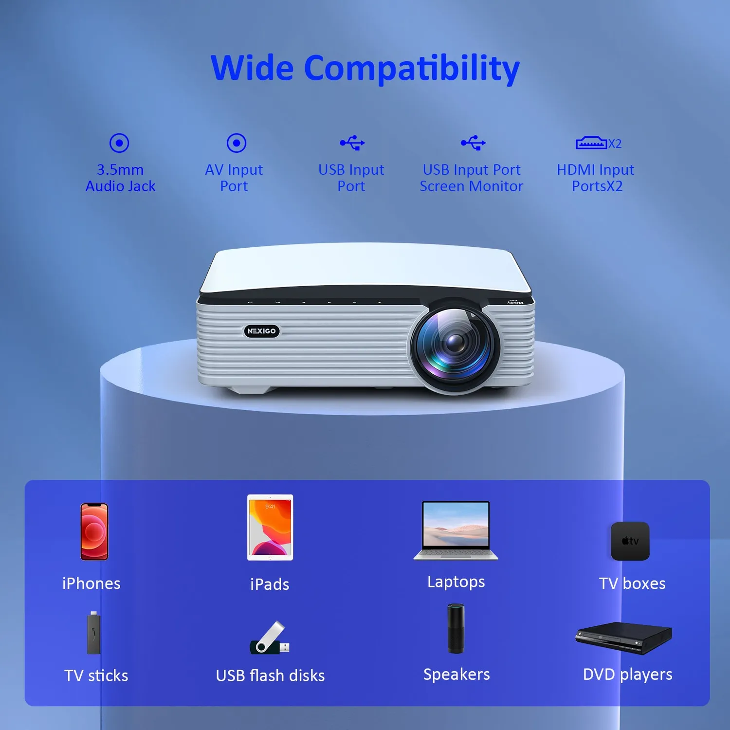 NexiGo PJ30 LCD-projector 1080p