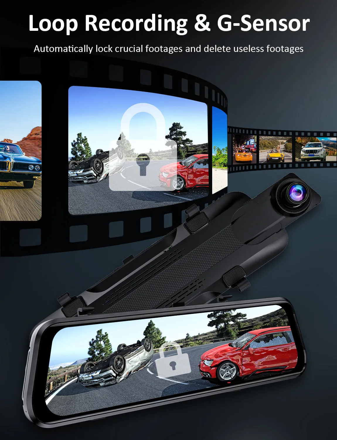 NexiGo D81 2.5K mirror dashcam 10 inch touchscreen