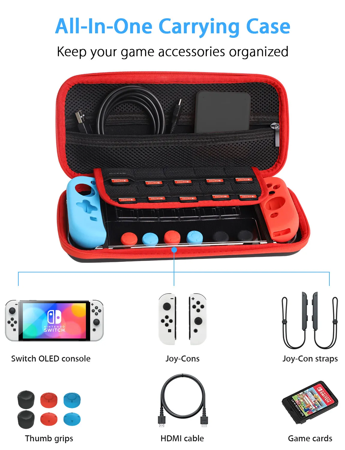 NexiGo Switch OLED draagtas accessoireset