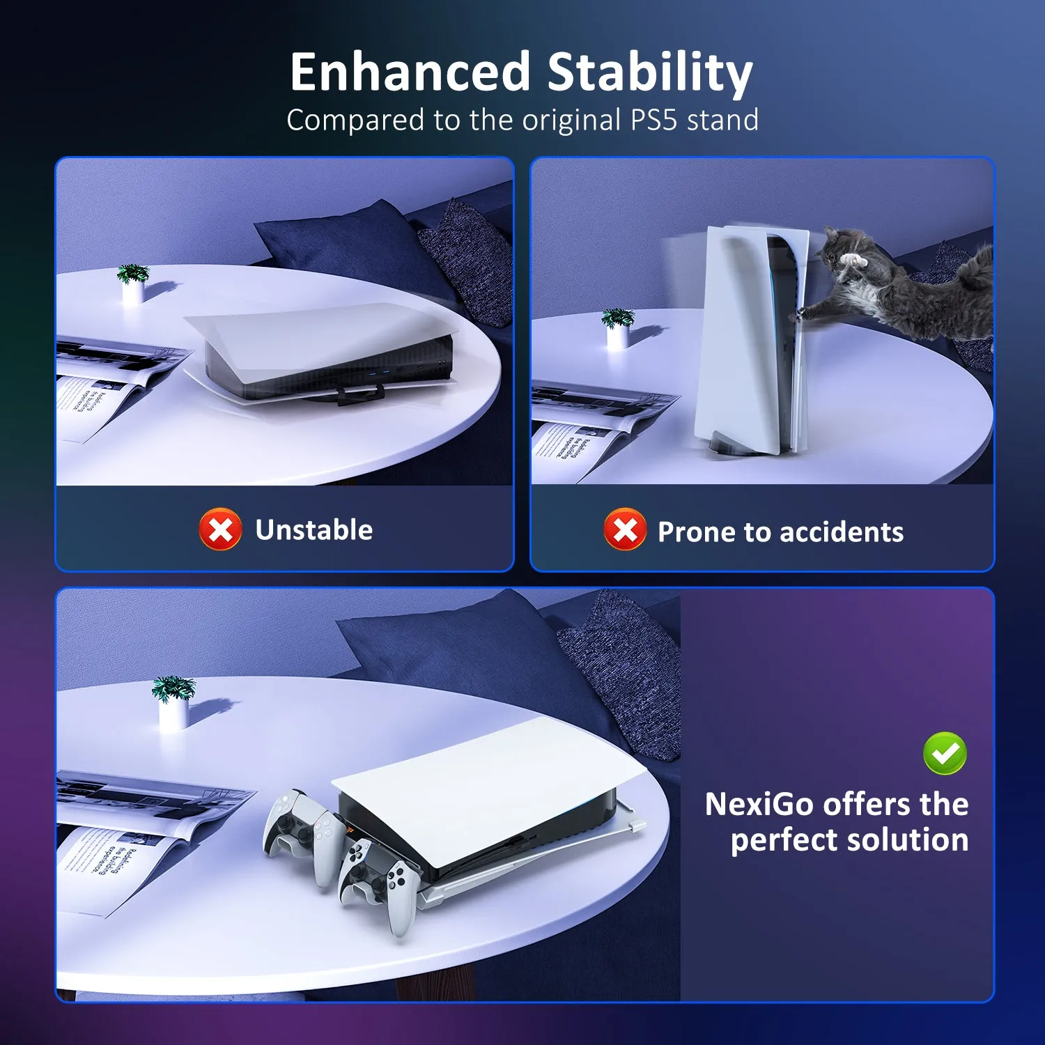 NexiGo Horizontal Stand standaard met laadstation