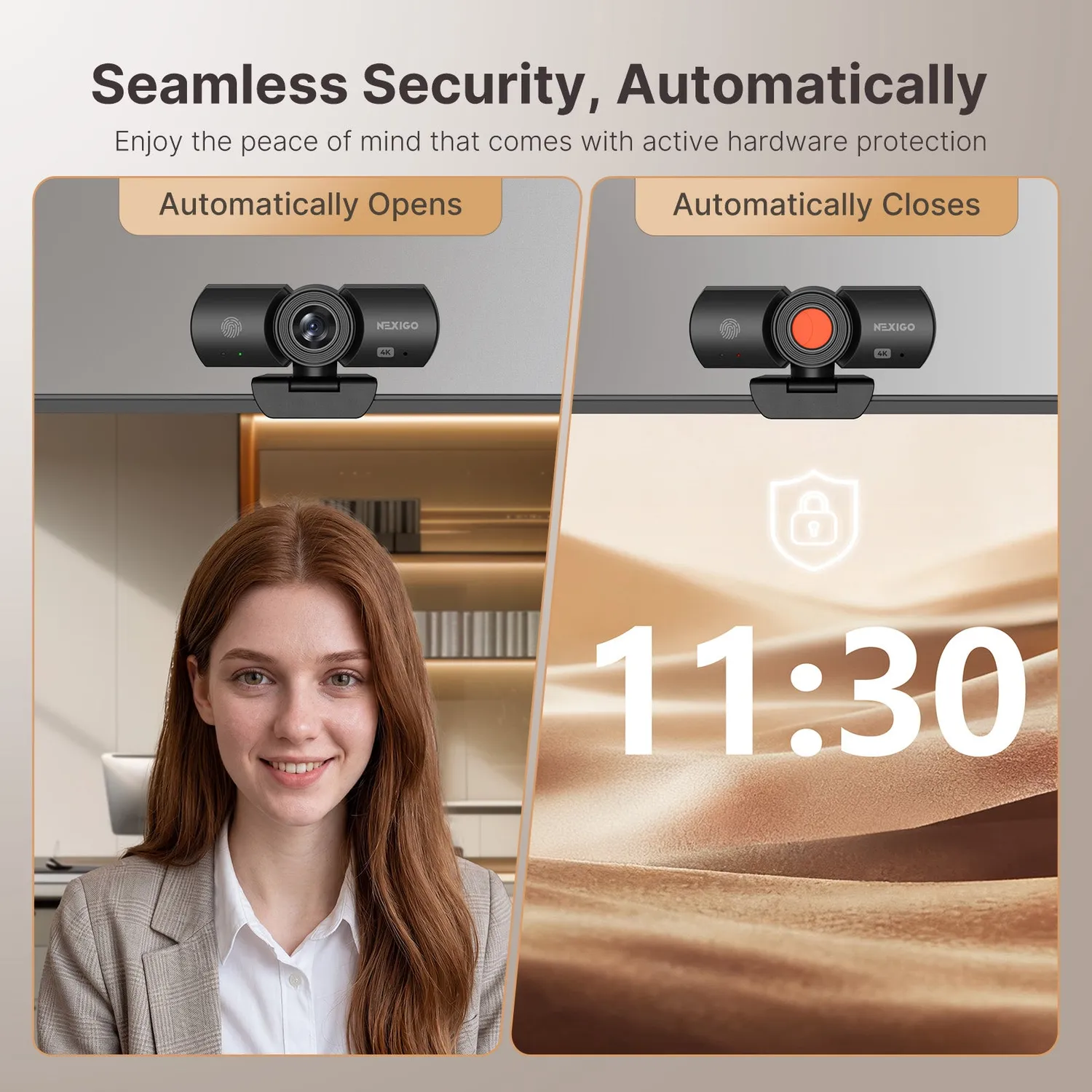 NexiGo HelloCam Lite 4K Webcam Privacy Shutter