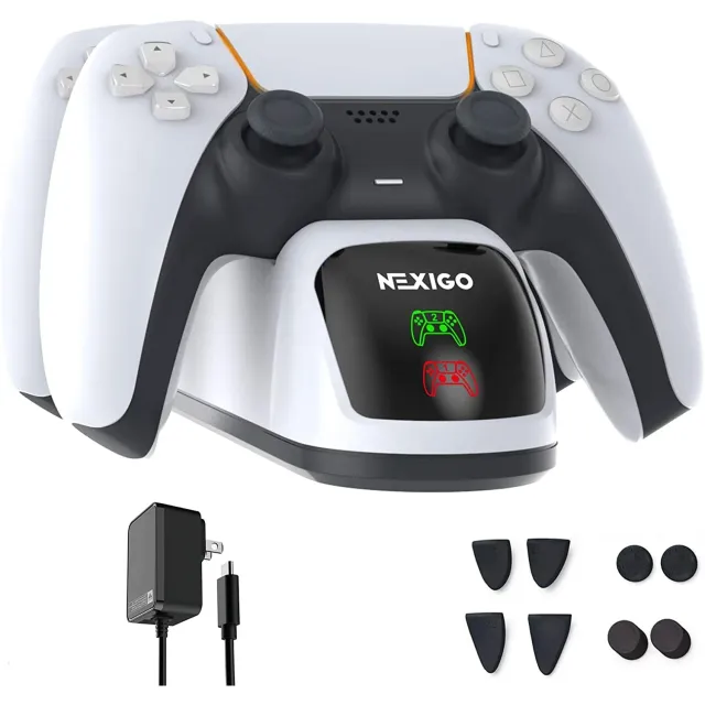 NexiGo PS5 Controller Charger with Grip &Trigger Kit oplader