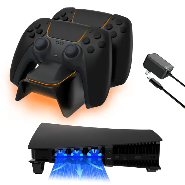 NexiGo PS5 Horizontale Standaard Controller Lader Koelventilator