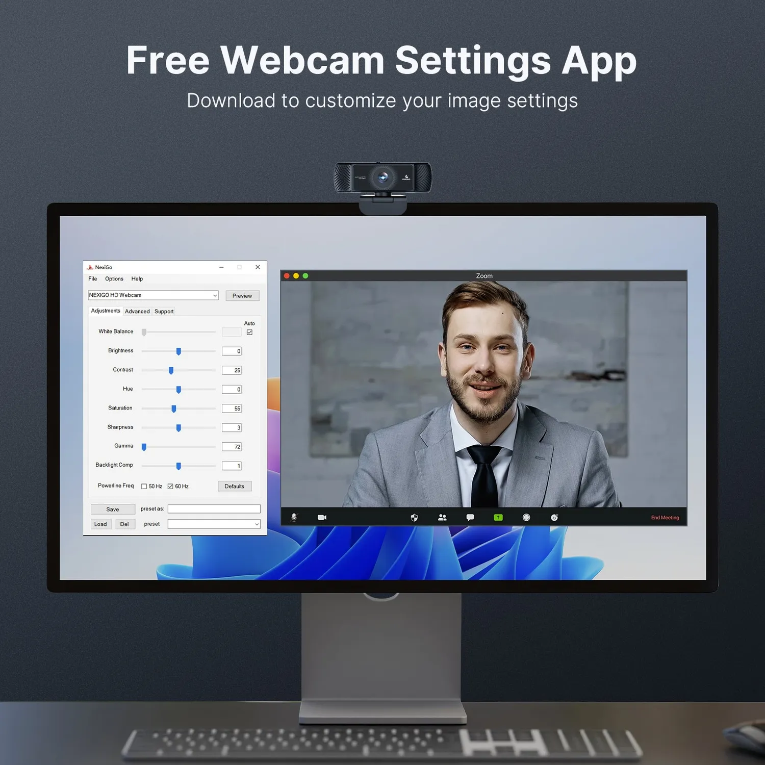 NexiGo N680P webcam 1080p 60fps met autofocus
