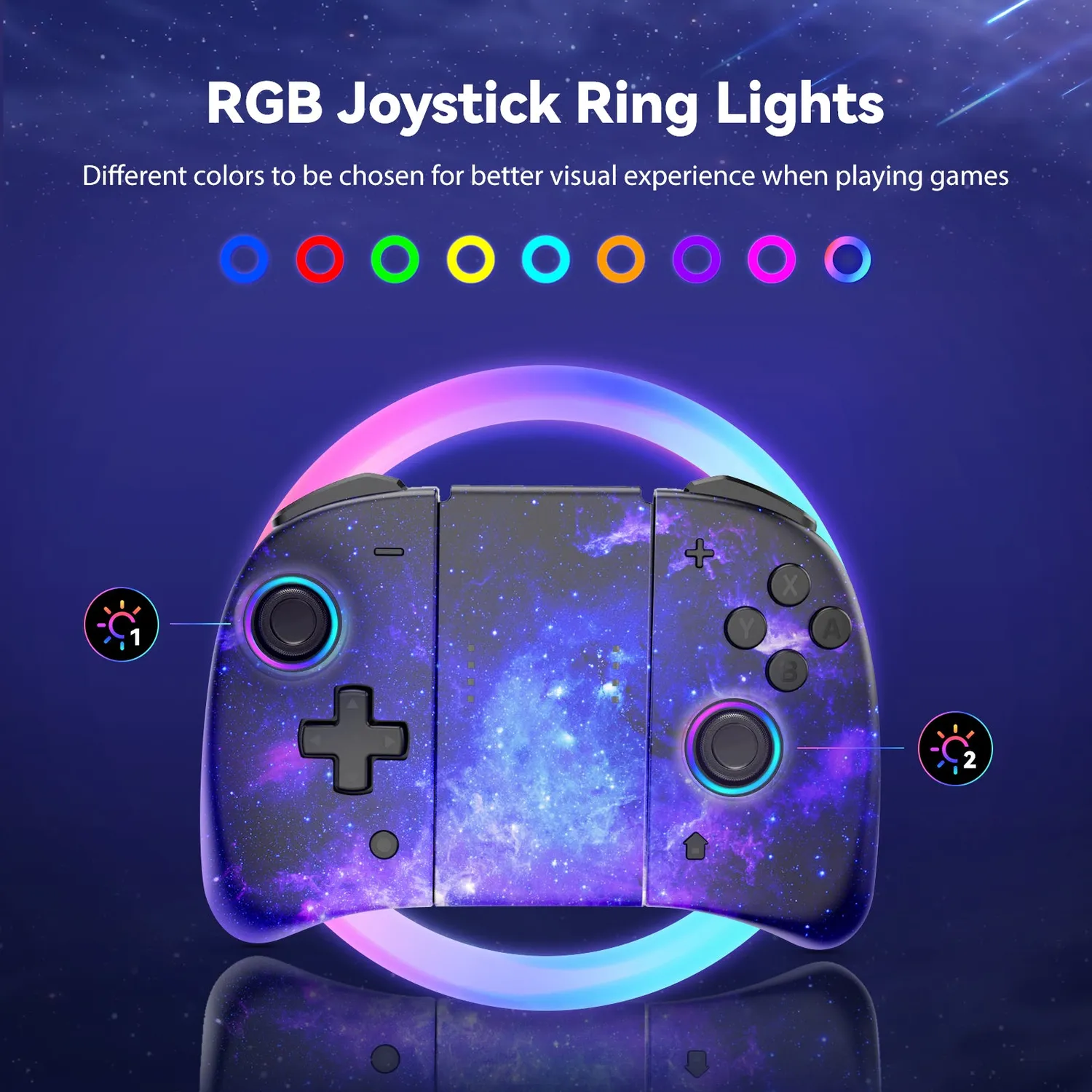 NexiGo Wireless Dual Joypad Controller joy-con met LED