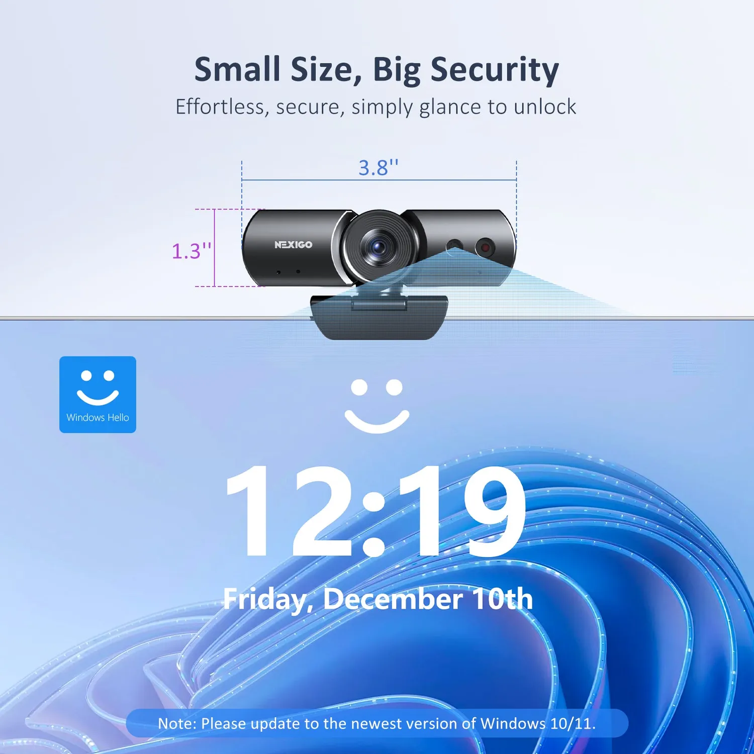 NexiGo HelloCam Pro webcam met Windows Hello