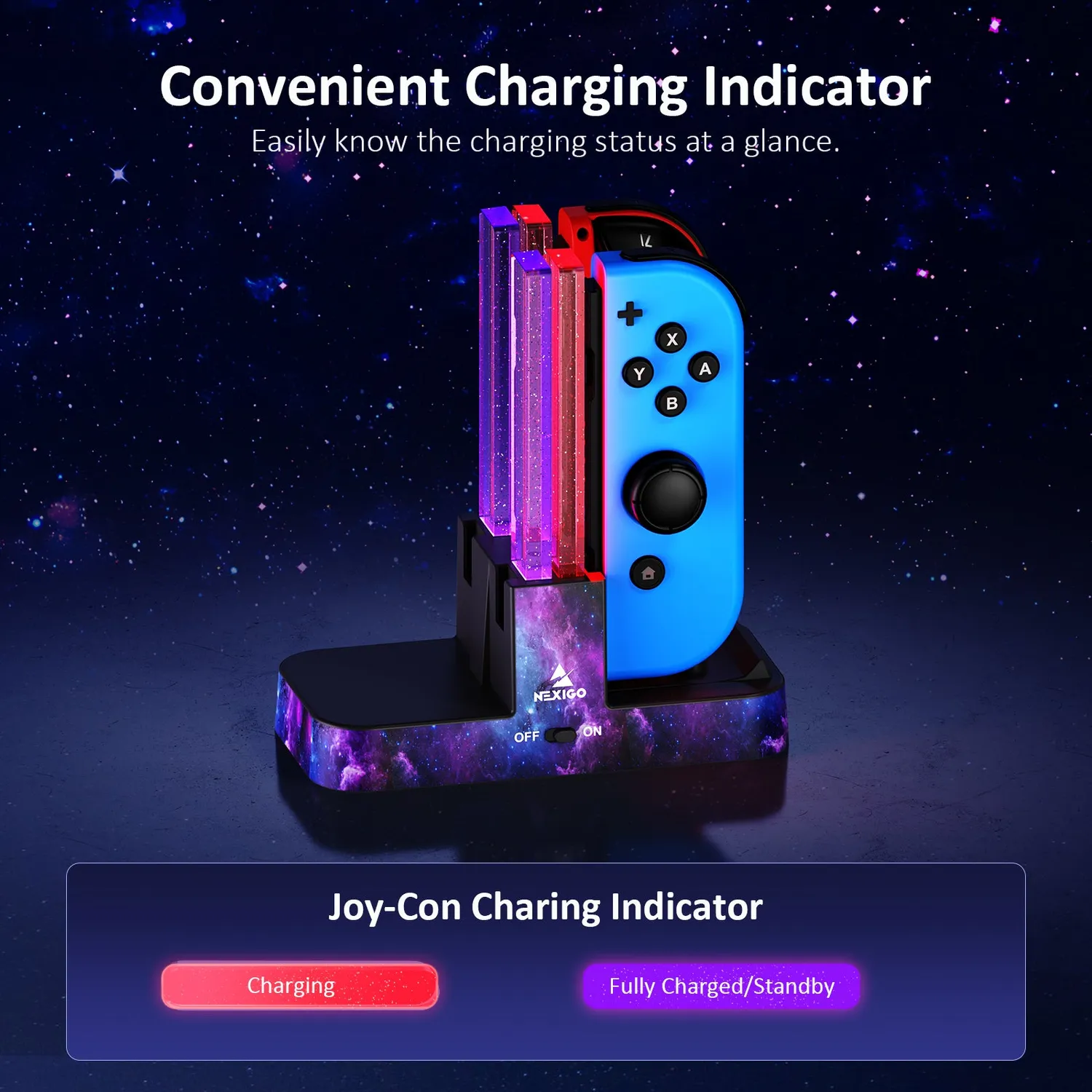 NexiGo Enhanced laadstation voor Joy-Con en Pro Controller