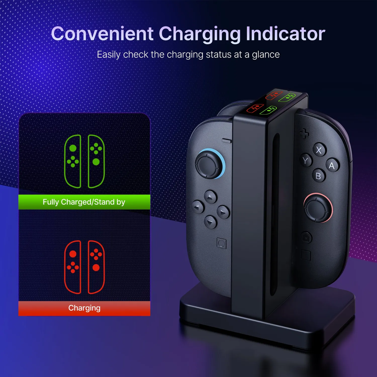NexiGo Controller Charger Switch 2 controllerlader 4 Joy-Cons magnetisch