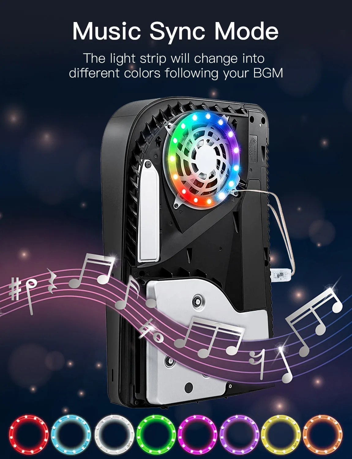 NexiGo RGB LED strip PlayStation 5 8 kleuren met musicsync