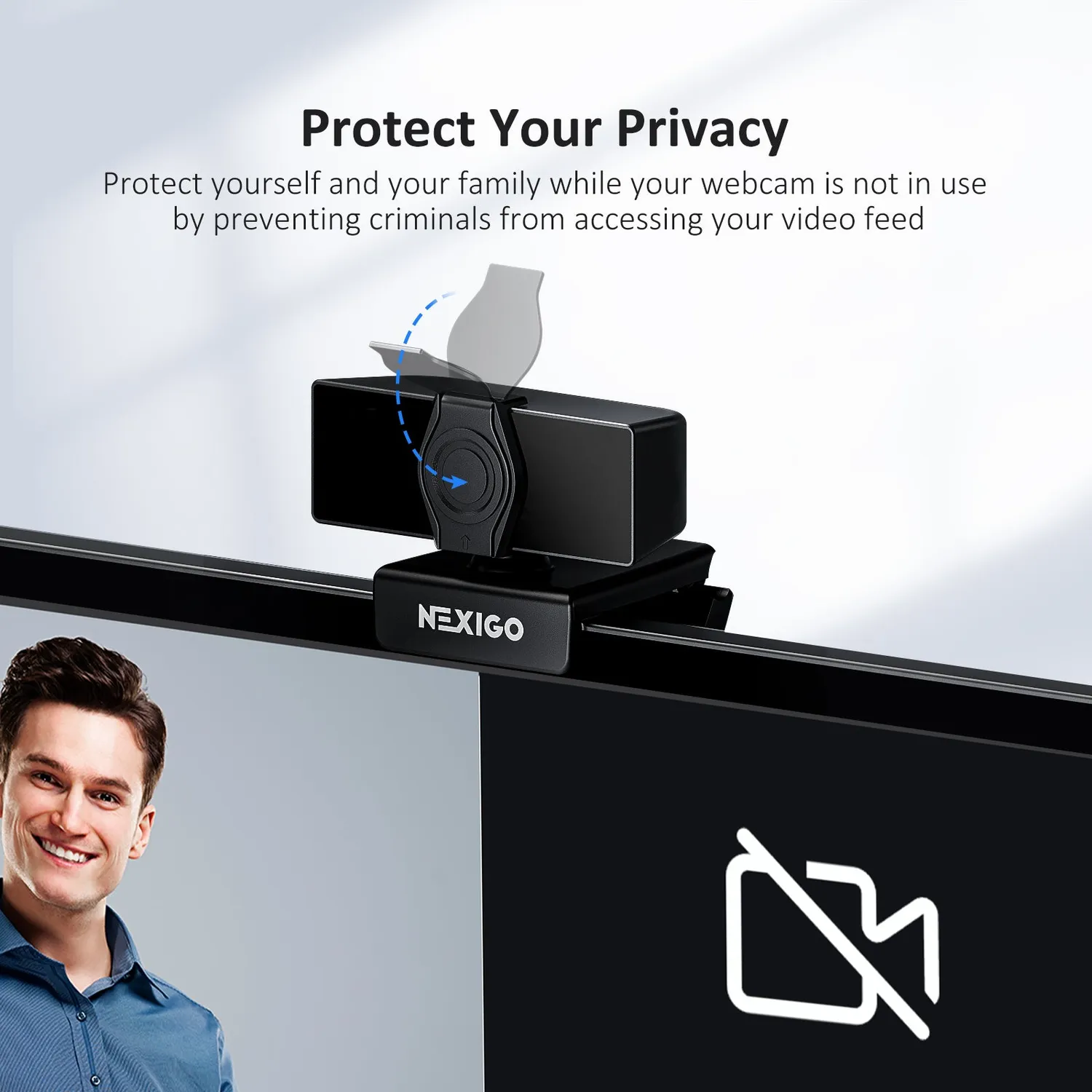 NexiGo 1080P webcam met vervormingsvrije lens