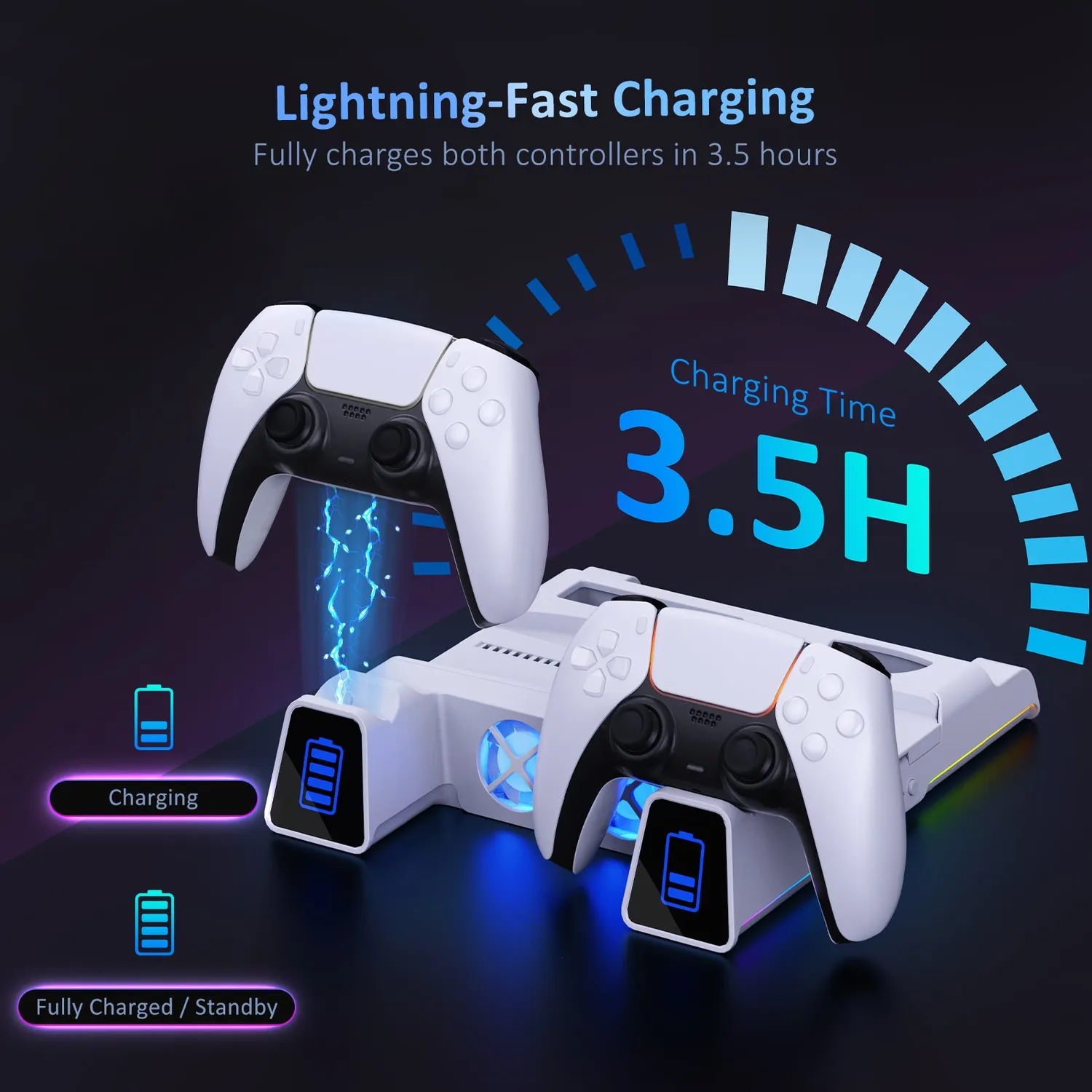 NexiGo PS5 Slim koelstandaard RGB lader