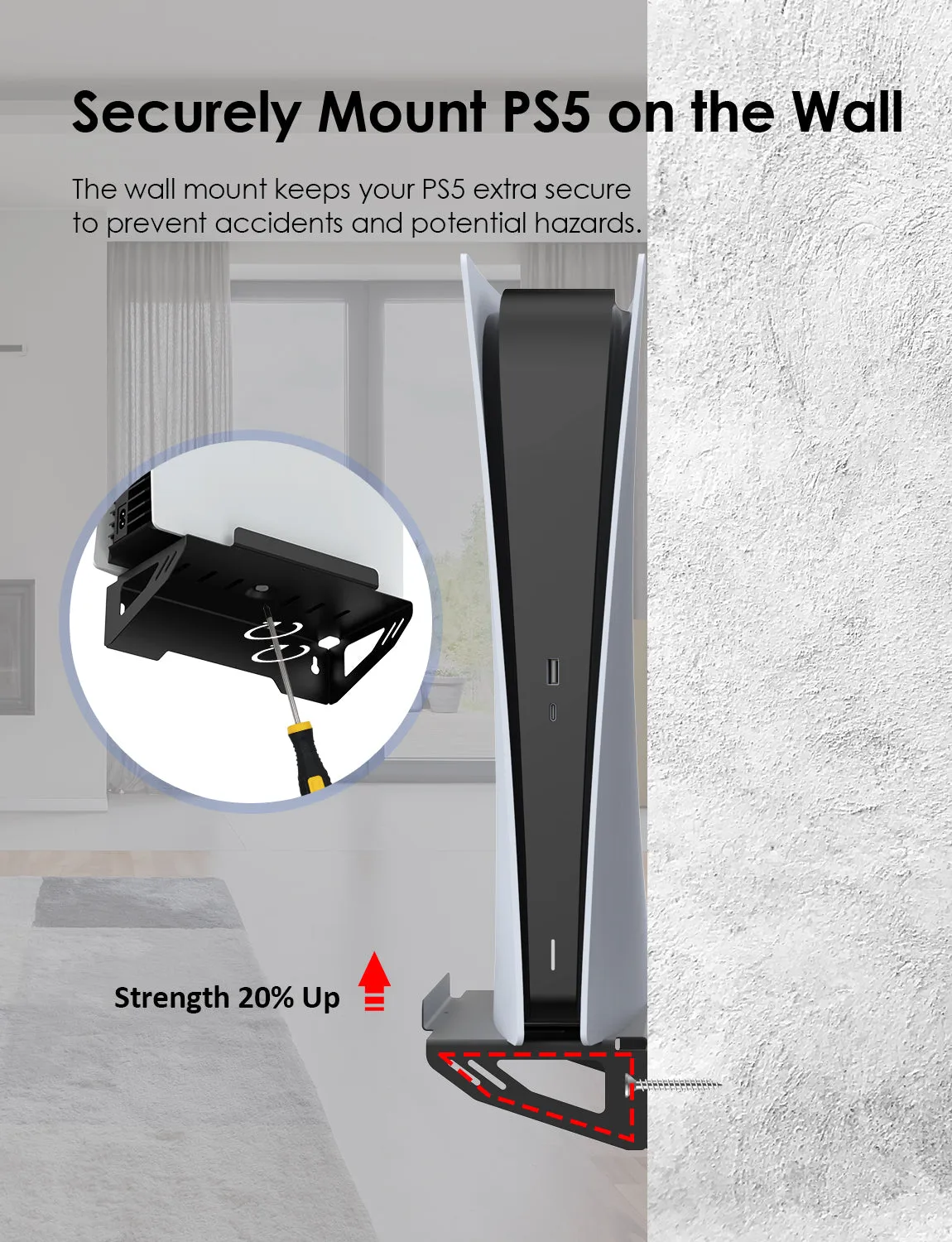 NexiGo Wall Mount Set voor PS5 wandbeugel