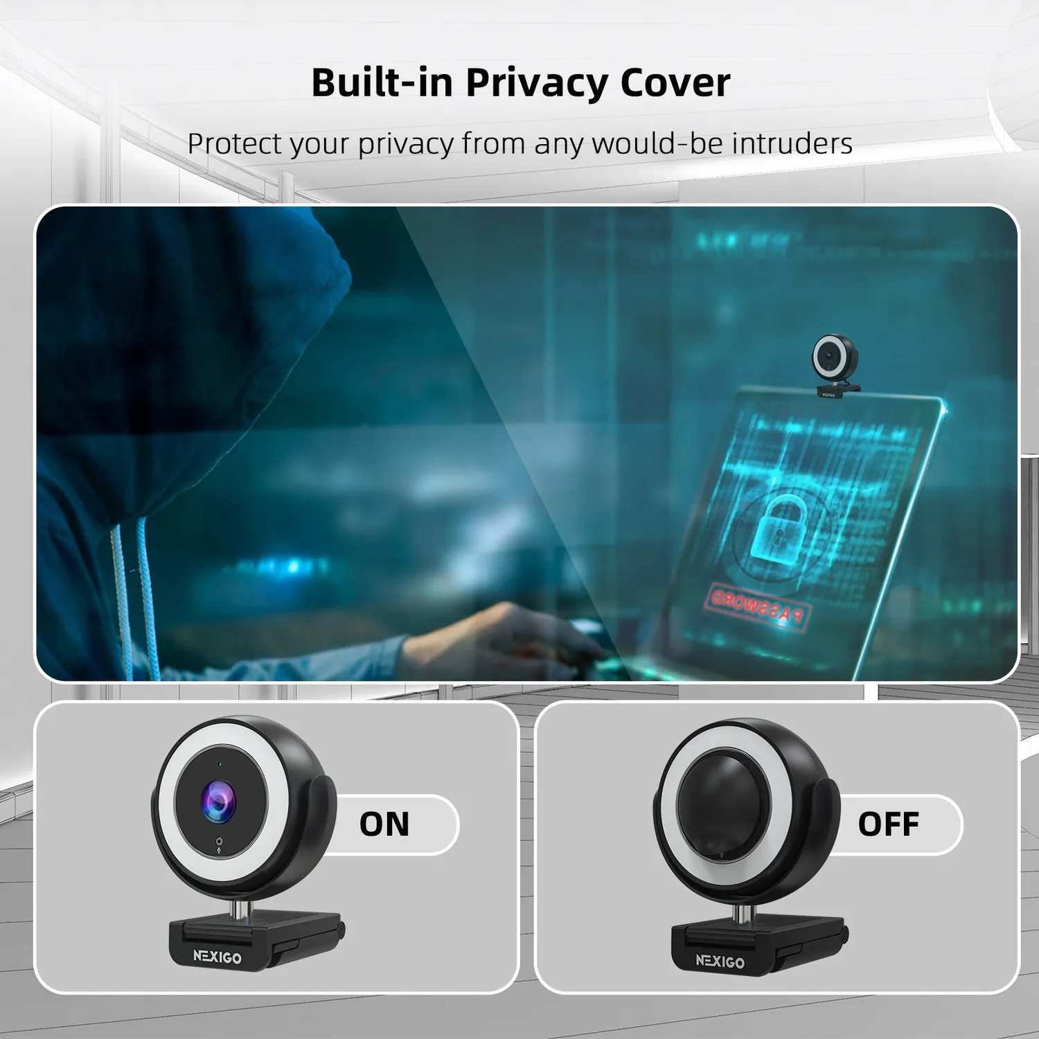 NexiGo N660E webcam met ringlamp