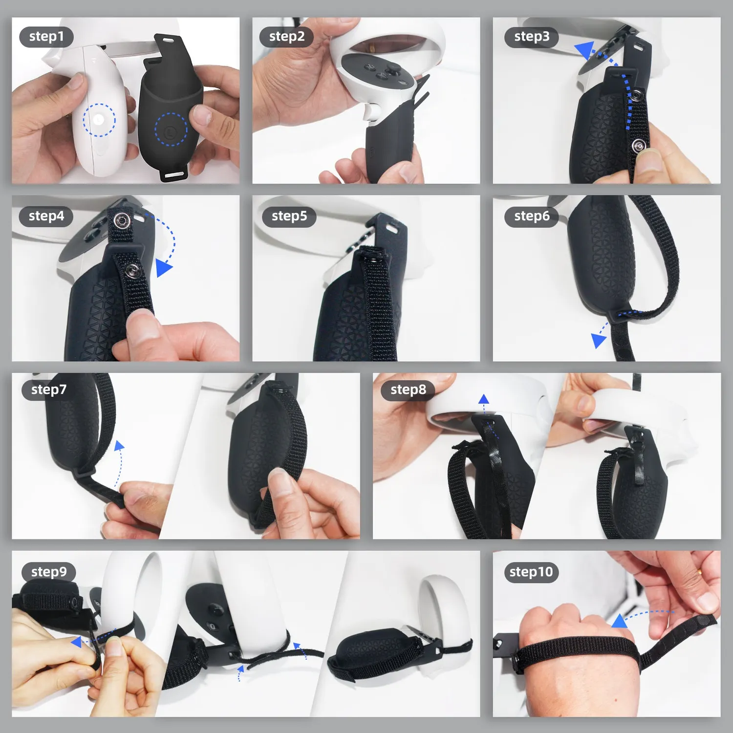 NexiGo Quest 2 grip- en lenscovers zwart