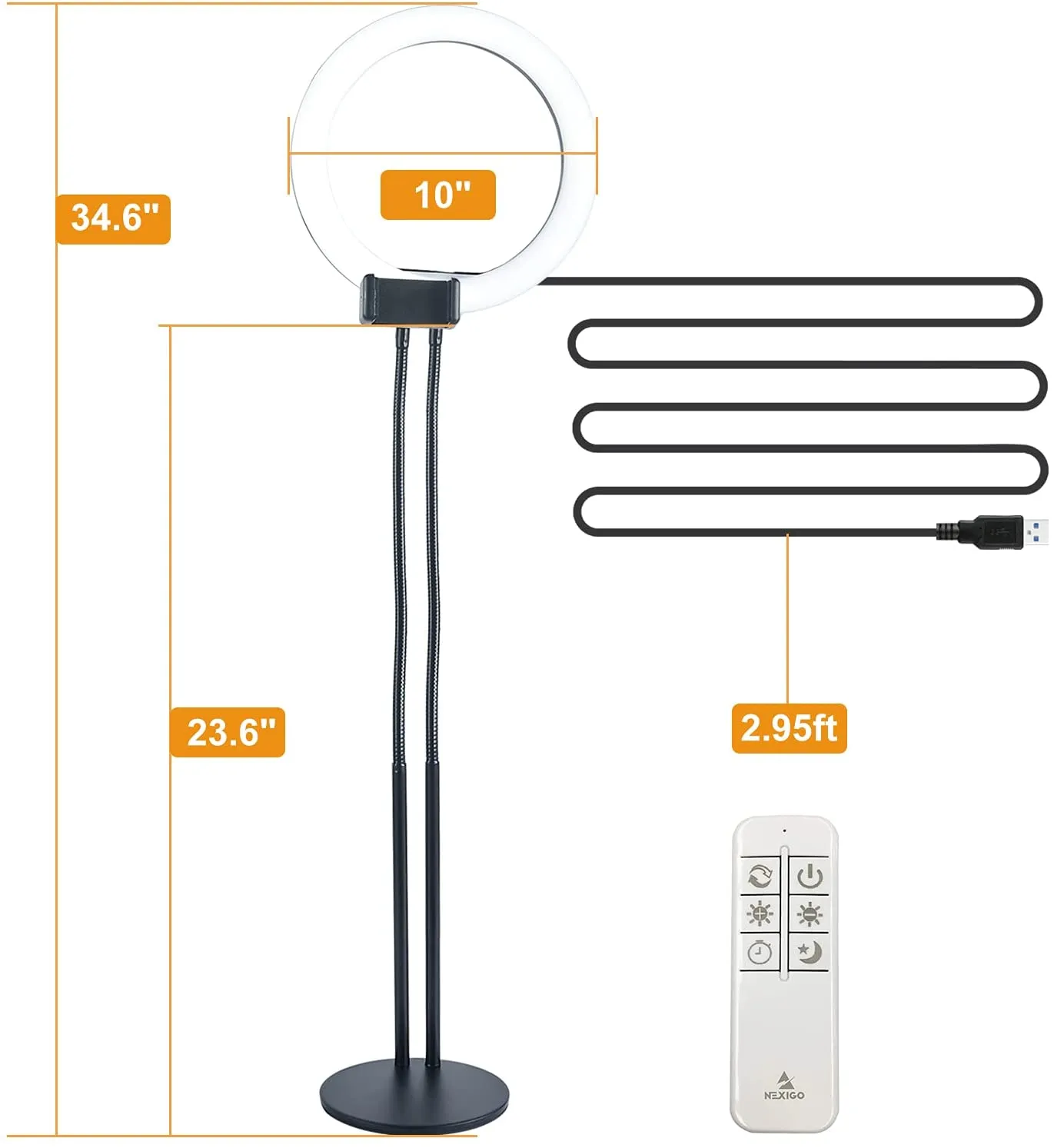 NexiGo 10 inch LED selfie ring light met afstandsbediening