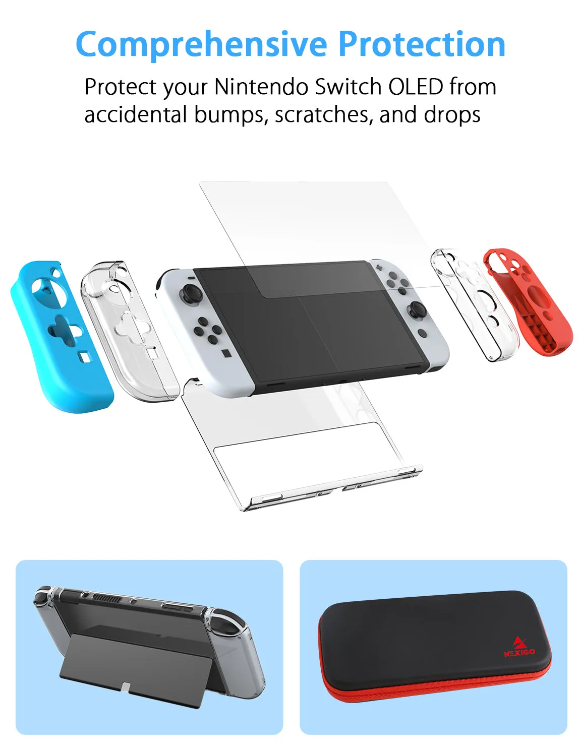 NexiGo Switch OLED draagtas accessoireset