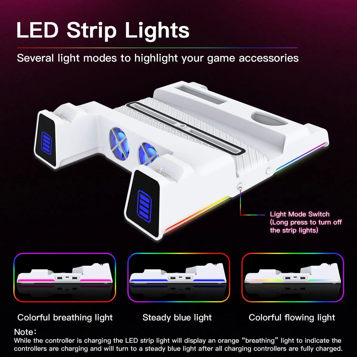 NexiGo PS5 Koelstandaard met RGB Strip Verlichting