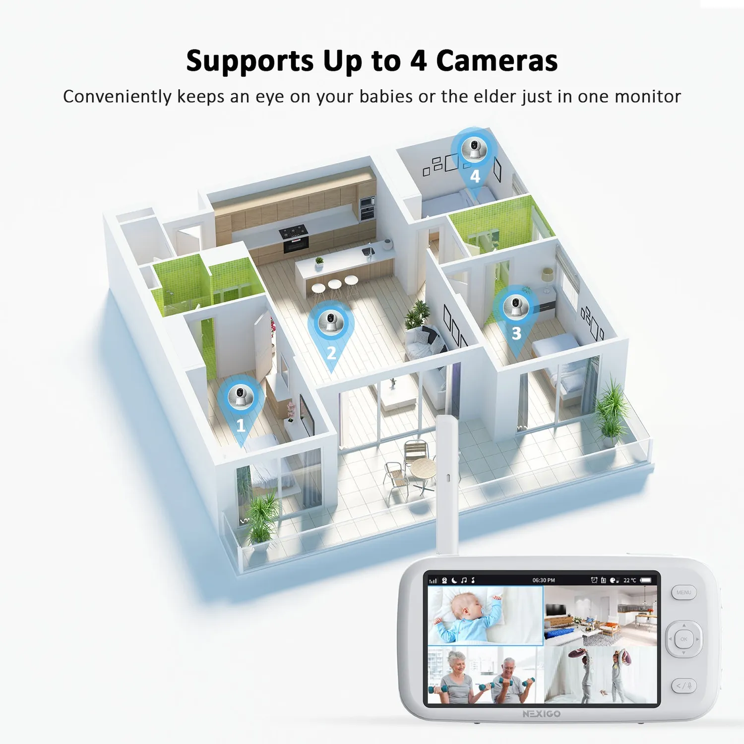 NexiGo B200 babyfoon met camera