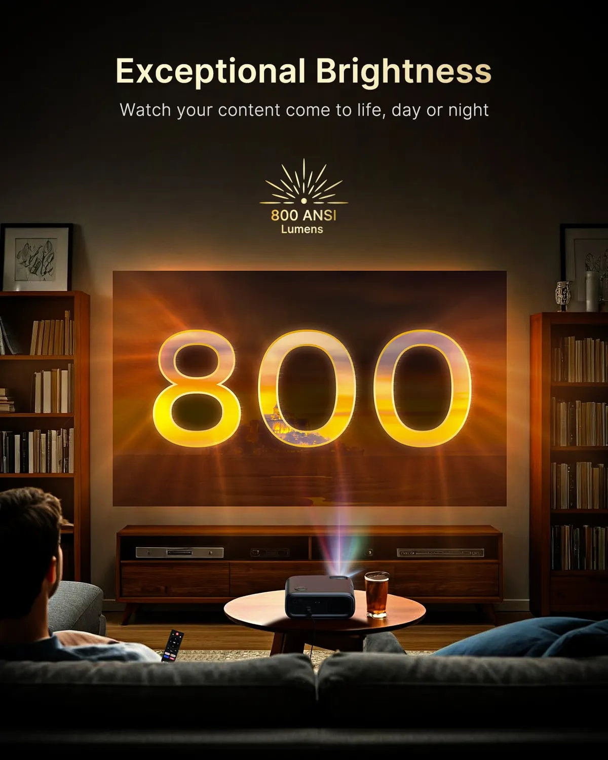 NexiGo PJ40 Ultra Beamer 300 Inch met Netflix 20W