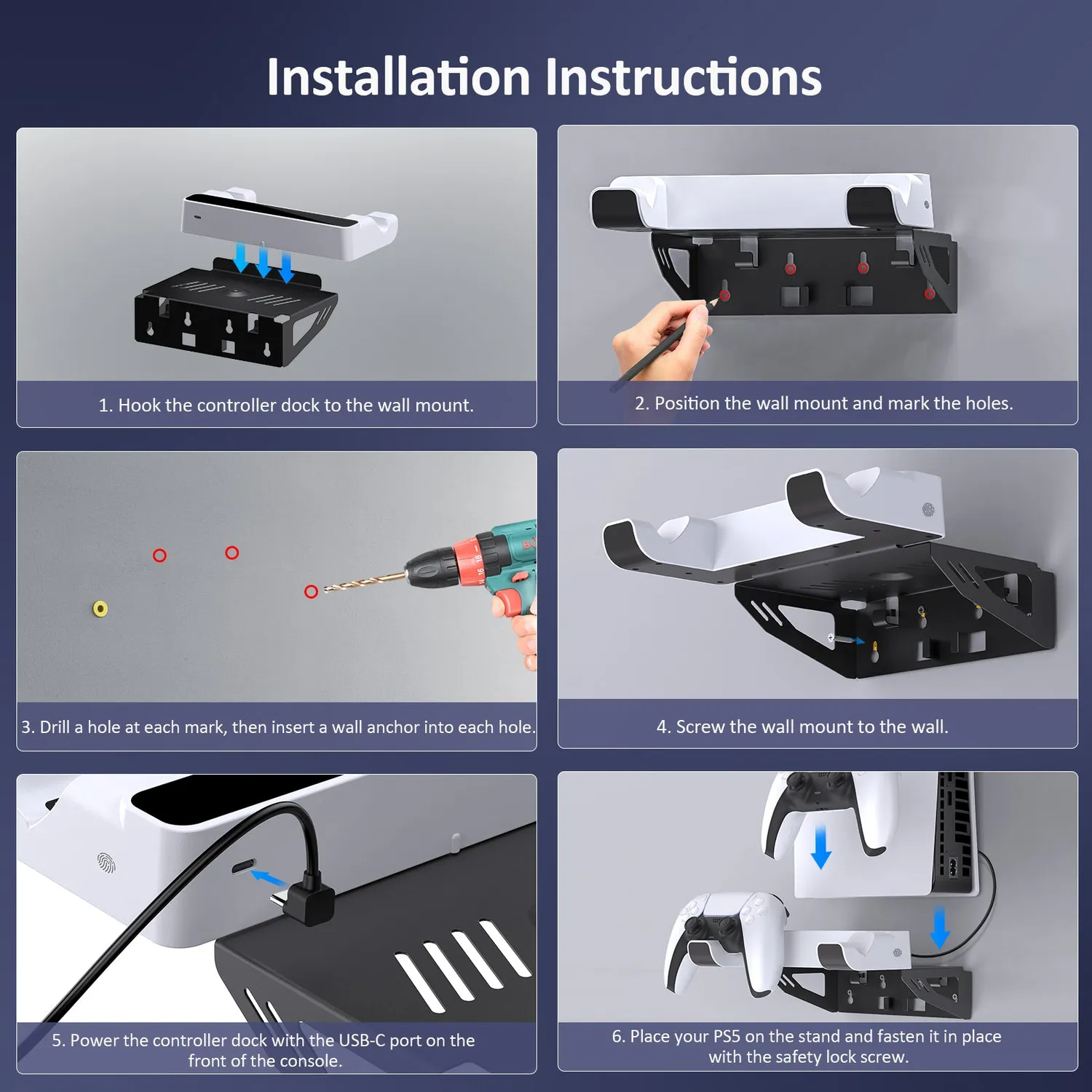 NexiGo PS5 Wall Mount Kit wandhouder