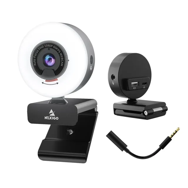 NexiGo N960E Pro 60fps webcam met ringlicht