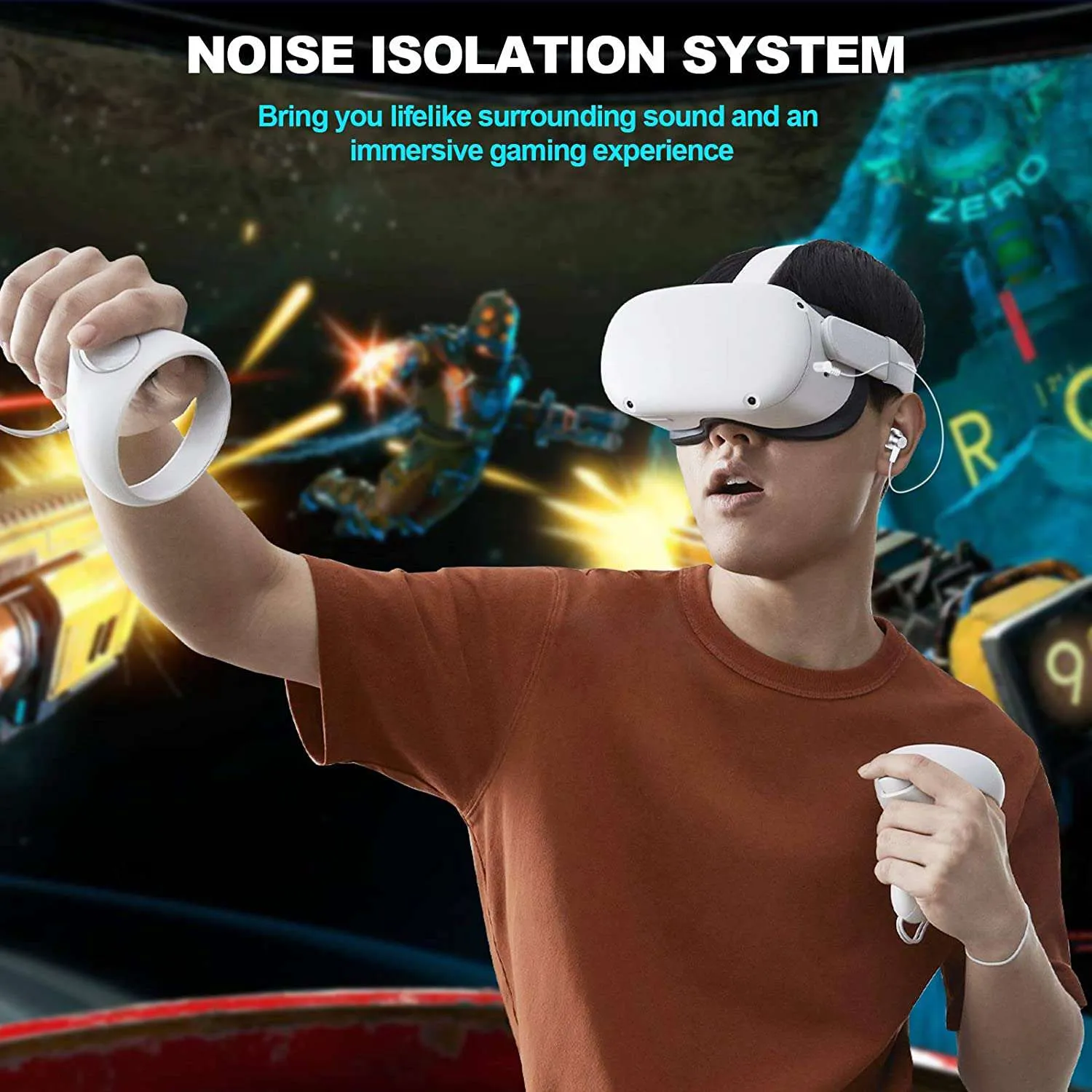 NexiGo S7 Oculus Quest 2 Set Lenscover Gaming Oordopjes