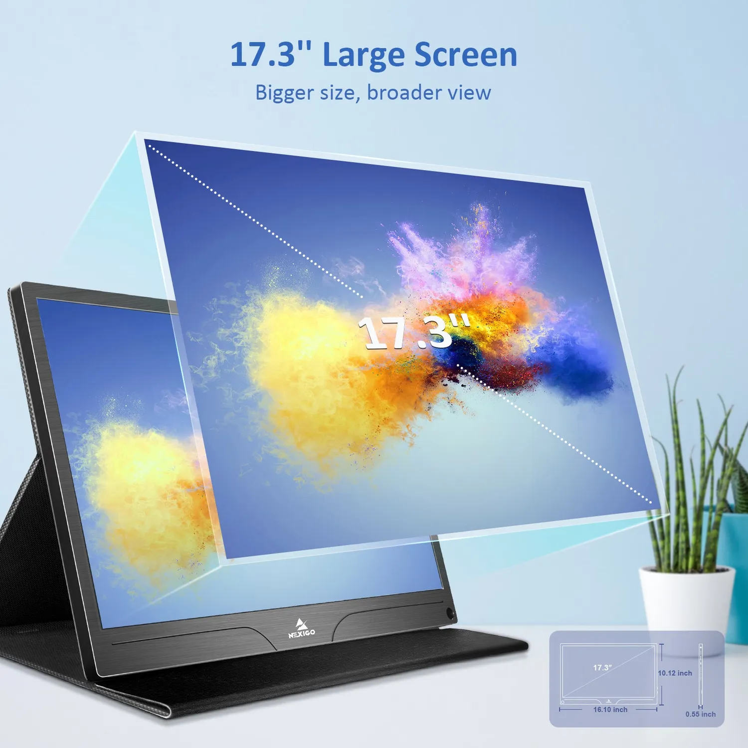 NexiGo NG17QH draagbare monitor 17,3 inch 4K IPS