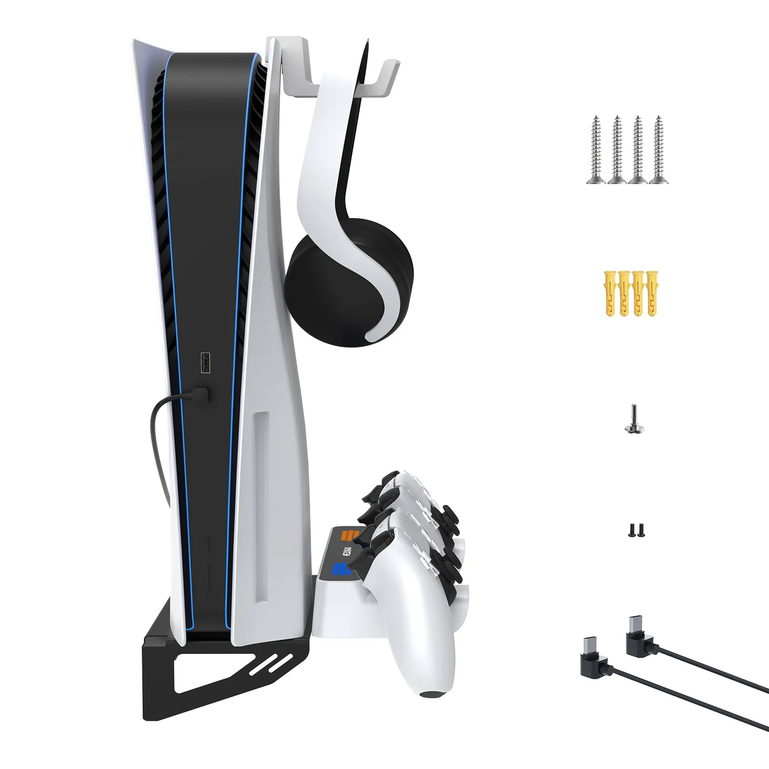 NexiGo Wall Mount met controlleroplader voor PS5 Disc & Digital